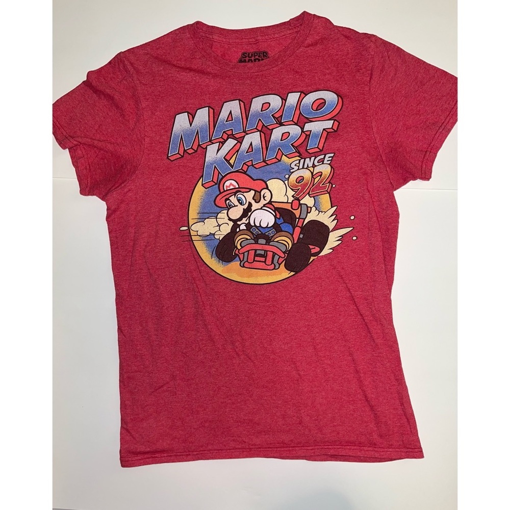 mario kart since ‘92 red tee shirt